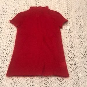 Cute red mock neck short sleeve sweater